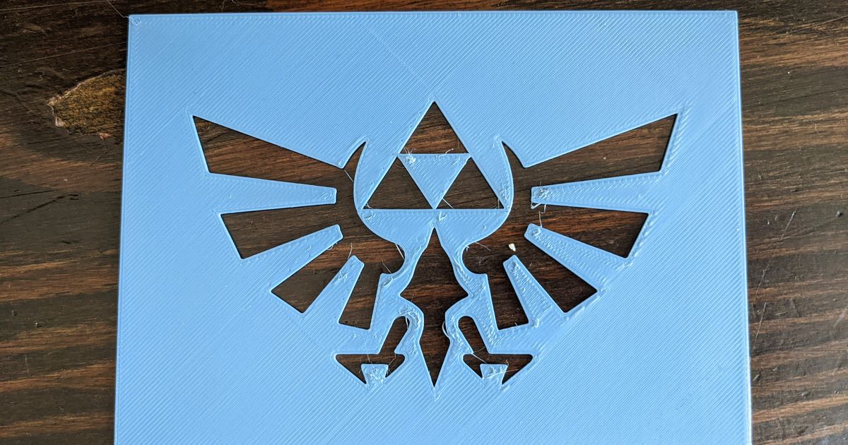 Hylian Crest Stencil by FrugalPapa | Download free STL model ...