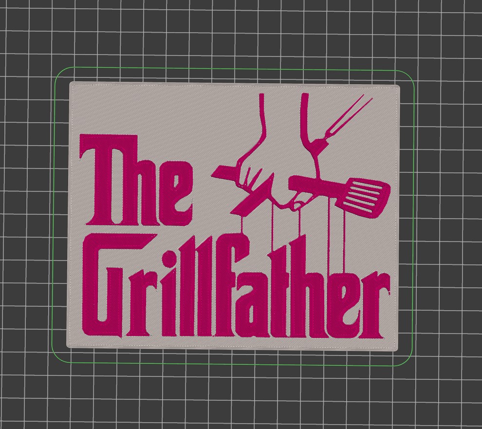 The Grillfather set: coaster, plate, magnet, keychain