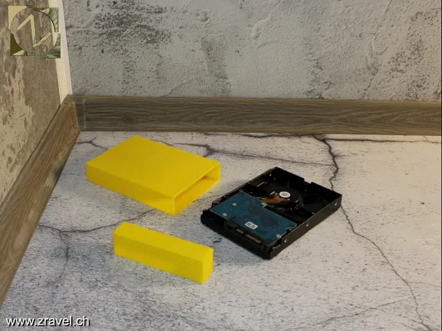 3.5″ HDD Enclosure – storage case for drive replacement. Nothing special, but when needed ready to print.