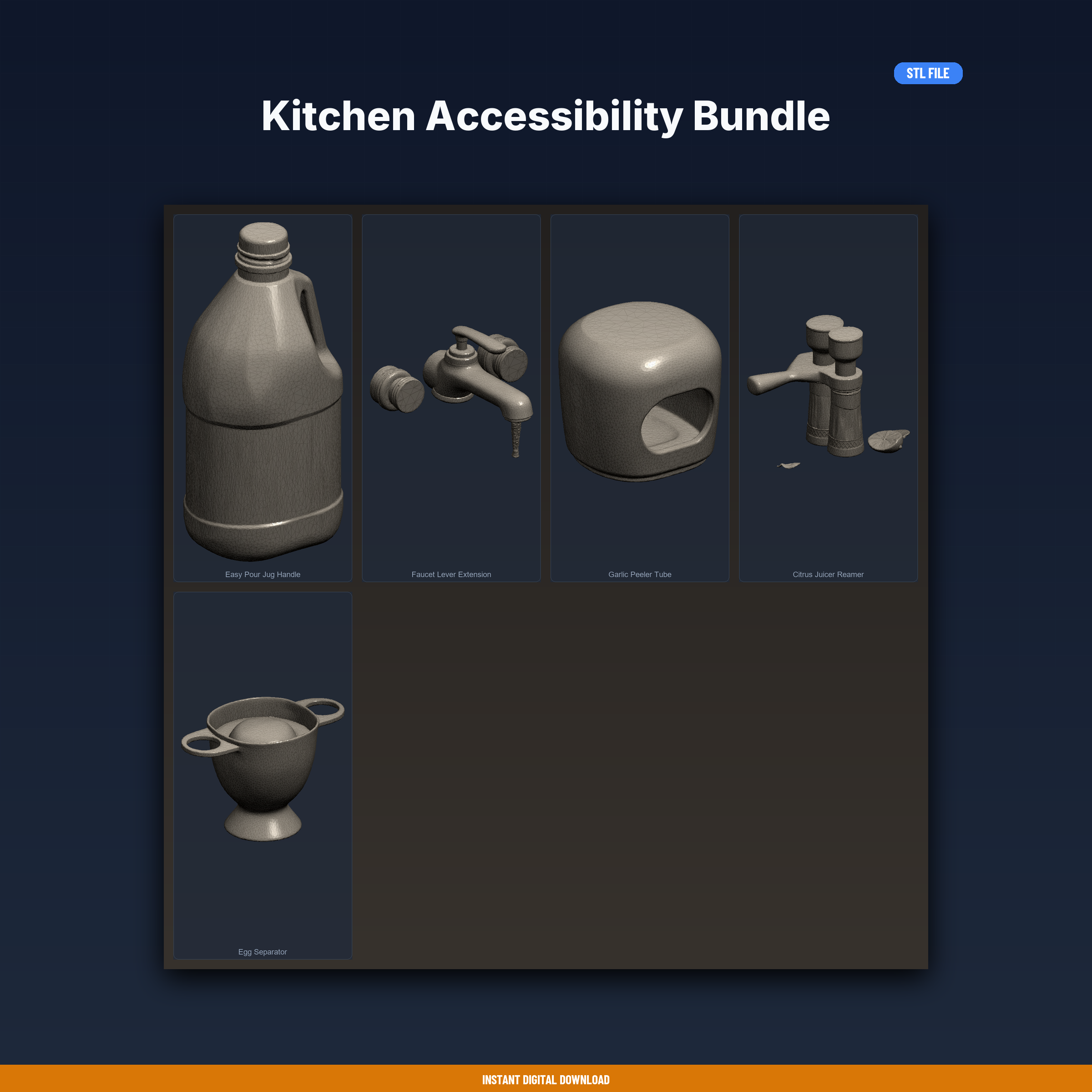 Kitchen Accessibility Bundle - 5-Model STL Bundle