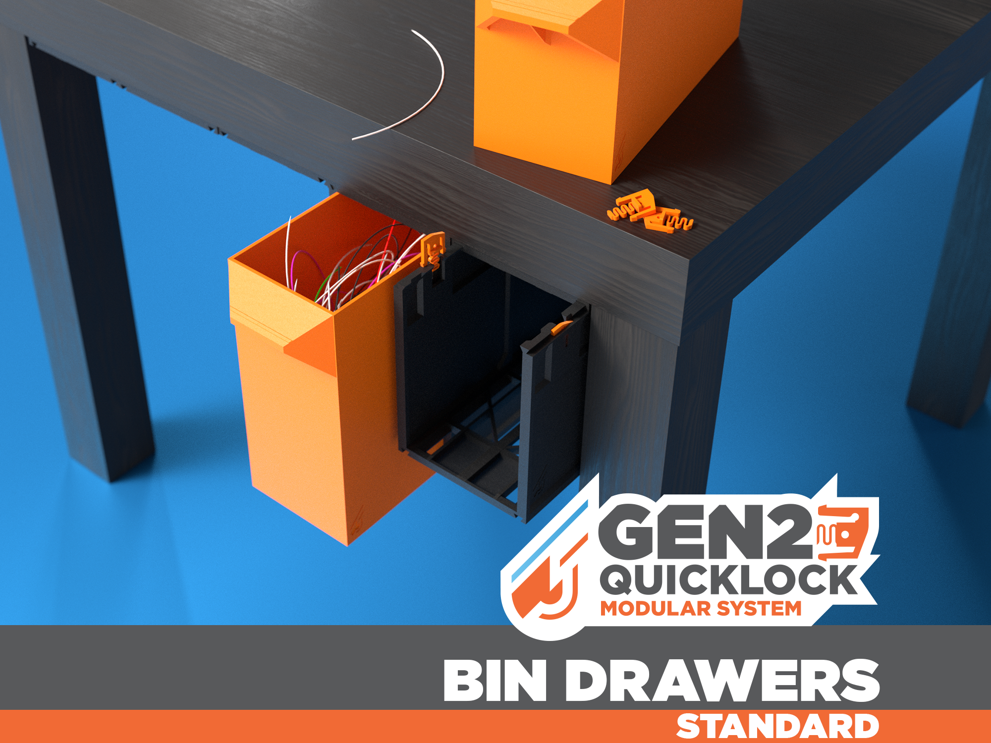 GEN2 185-1W-3H Classic Drawer 3D model thumbnail