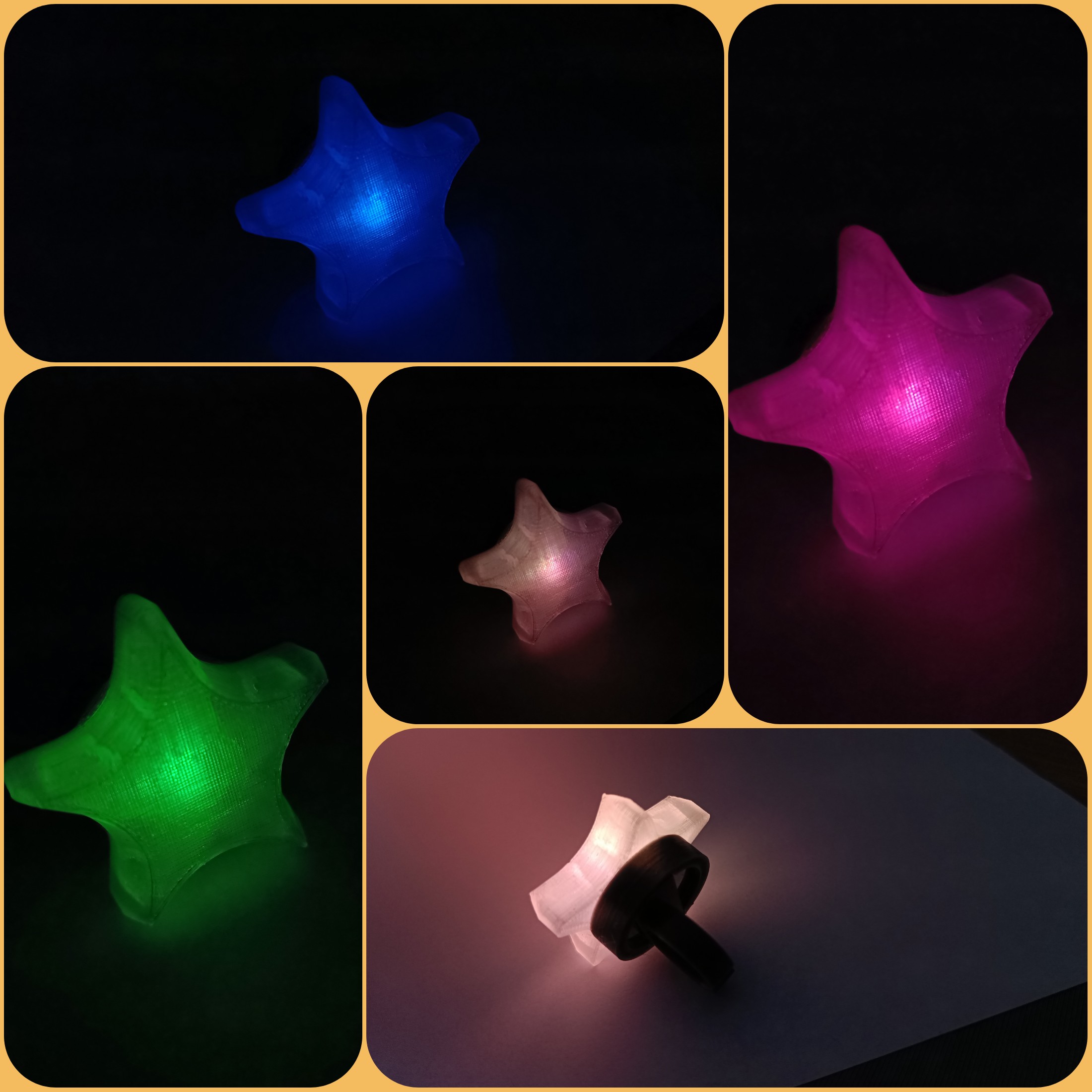 Star cover/shade/top for "CR2032 Light Ring Remix"