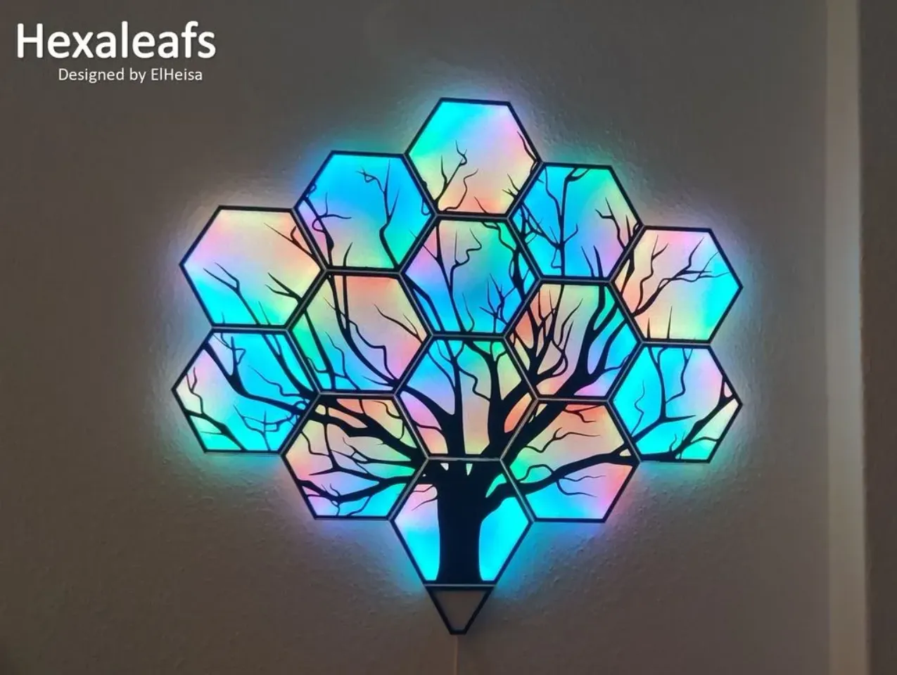 Hexagon LED Panels and Shelfs by FunkyArt, Download free STL model