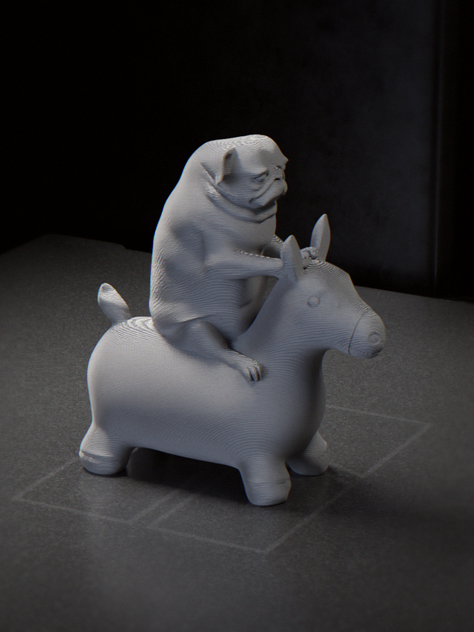 Dog Riding Pony Figurine Animal 3D Printable 3D model