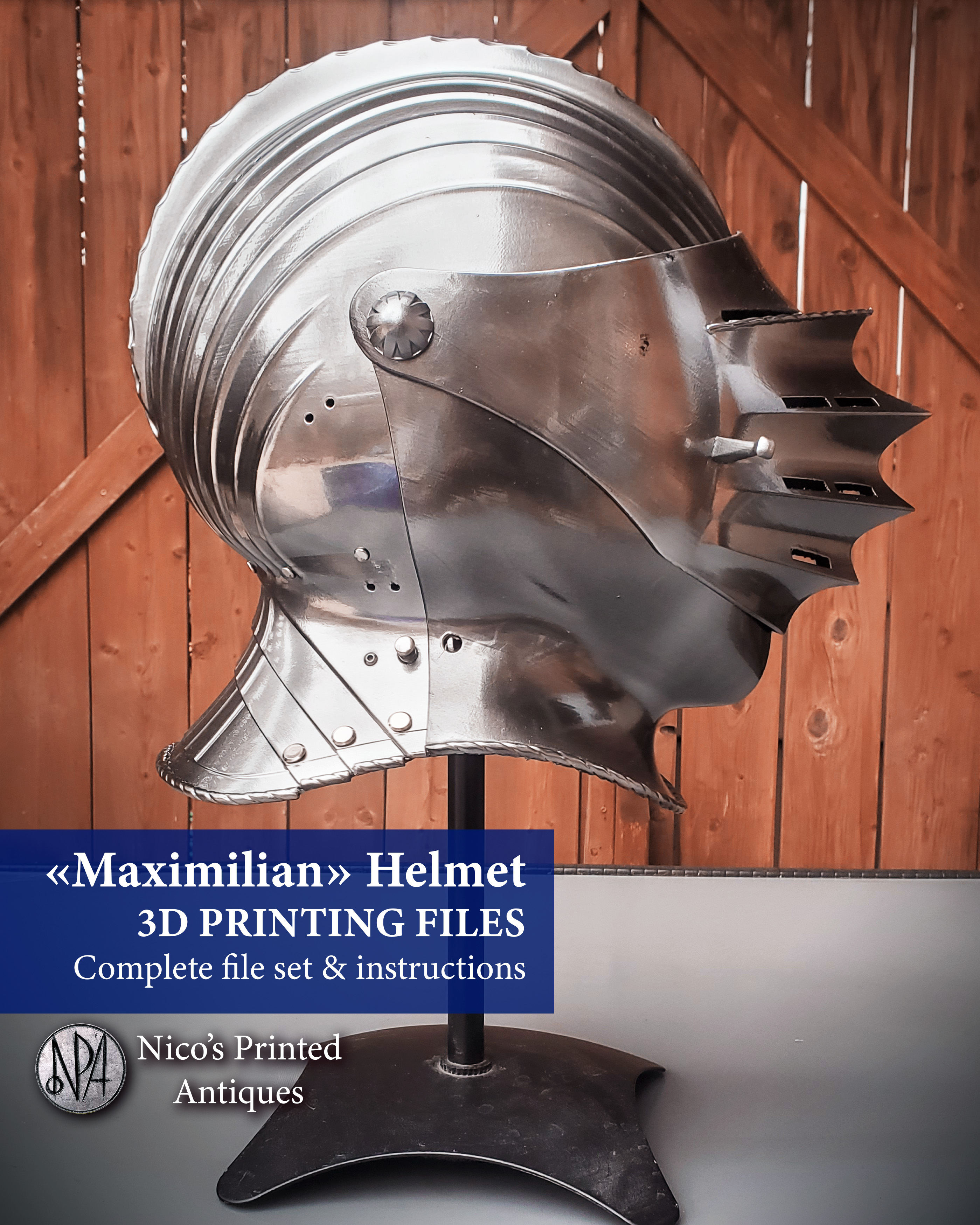 Bellows Close Helmet (early 16th century Maximilian Style)