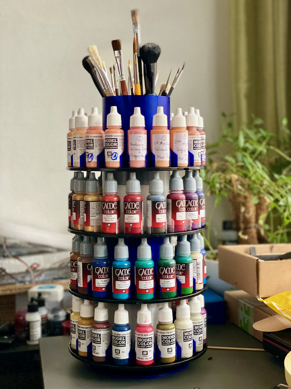 UPDATED - Model Paint Modular Stand with Prusament Spool Plastic Parts