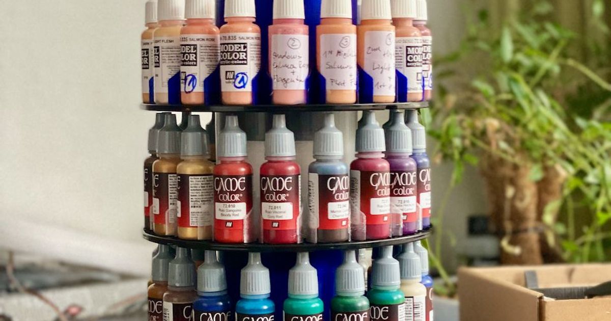 UPDATED - Model Paint Modular Stand with Prusament Spool Plastic Parts ...