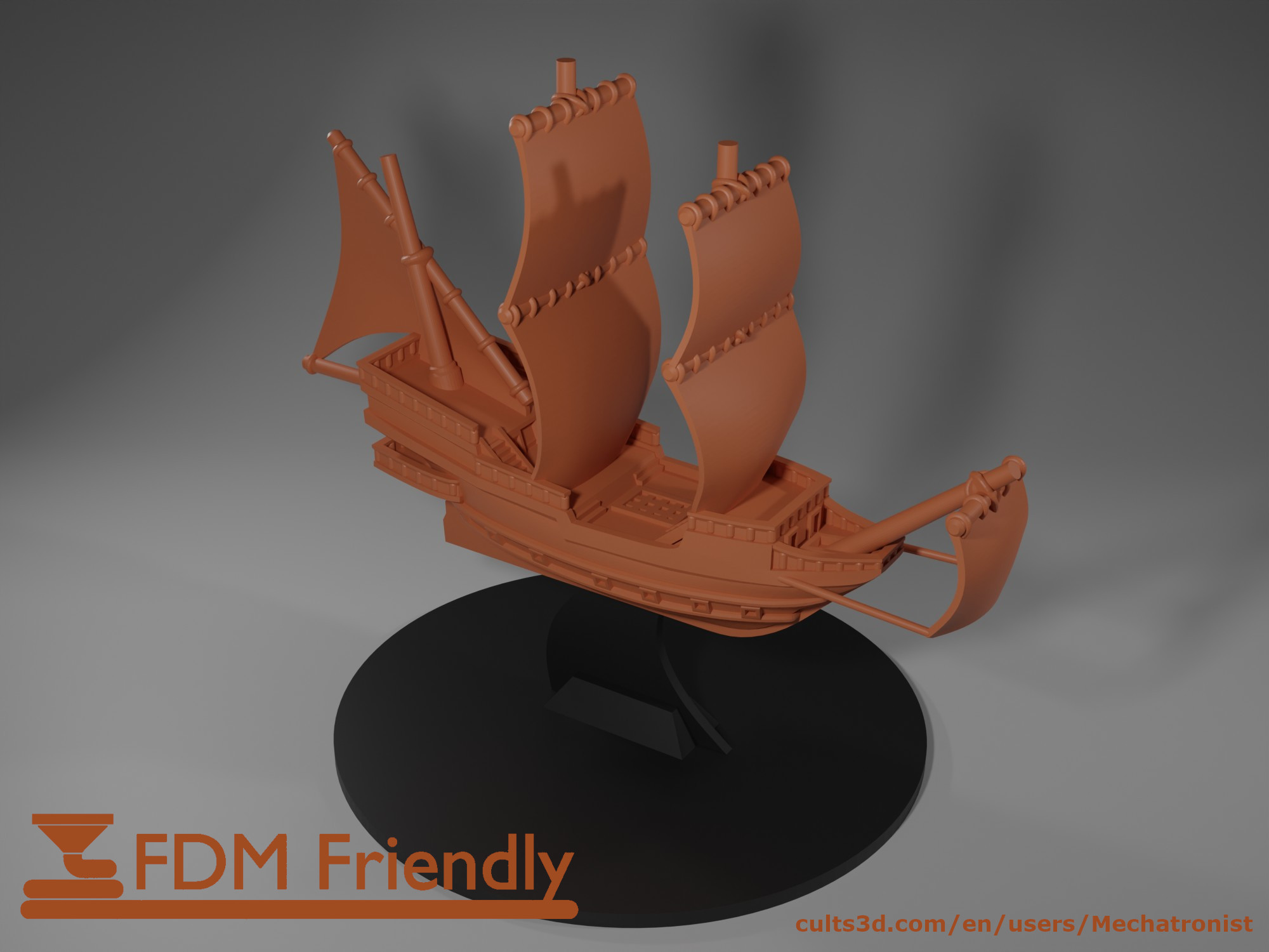Galleon Ship Model Compatible With DnD Spelljammer