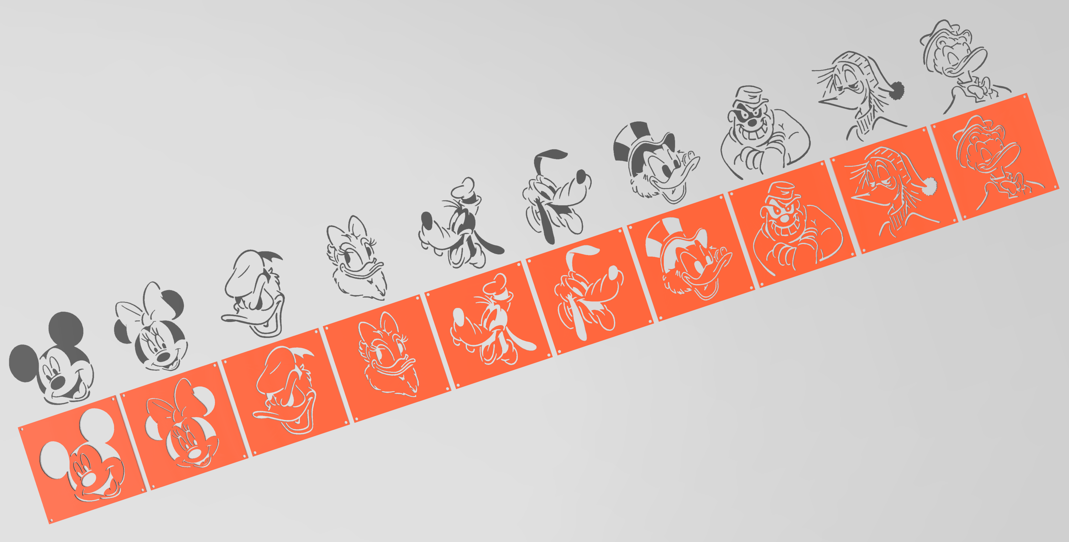 Disney characters stencil Donald Duck by My 3D Prints Download free