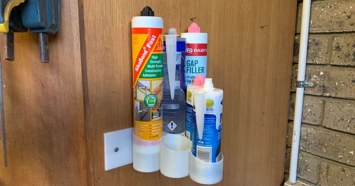 Caulk tube holder wall mounted and free standing (plus test ring) by