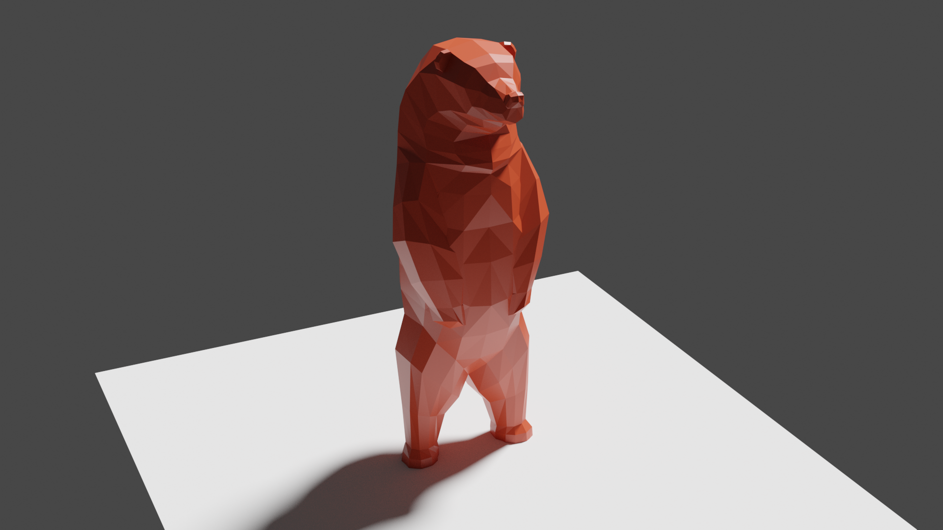 standing low poly bear