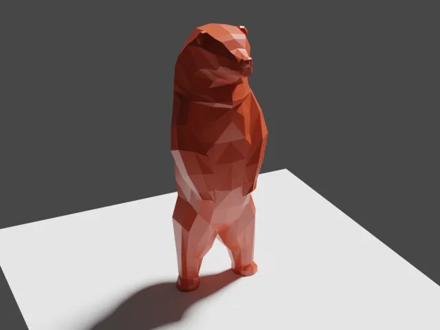 standing low poly bear
