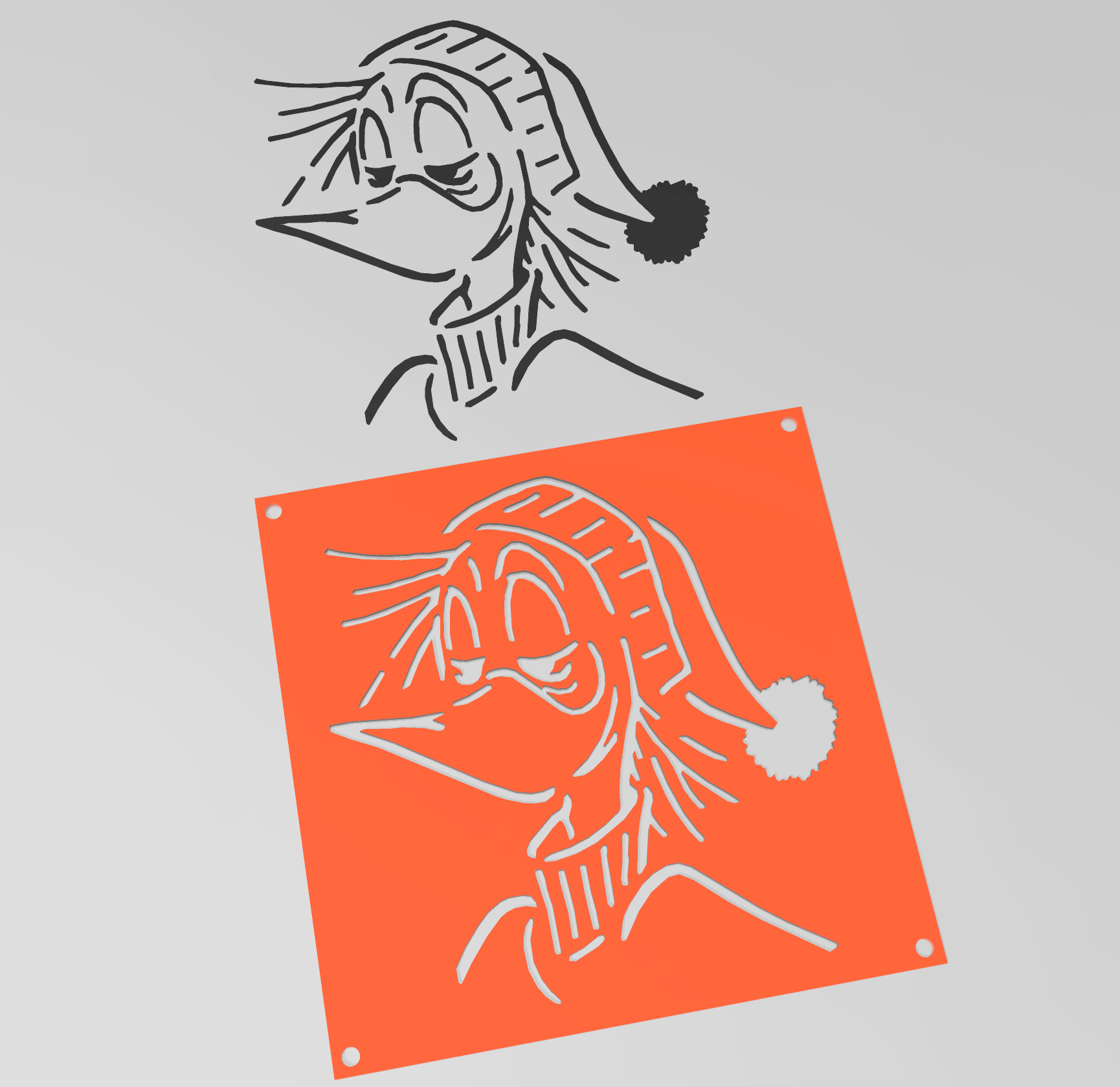 Disney characters stencil - Fethry Duck