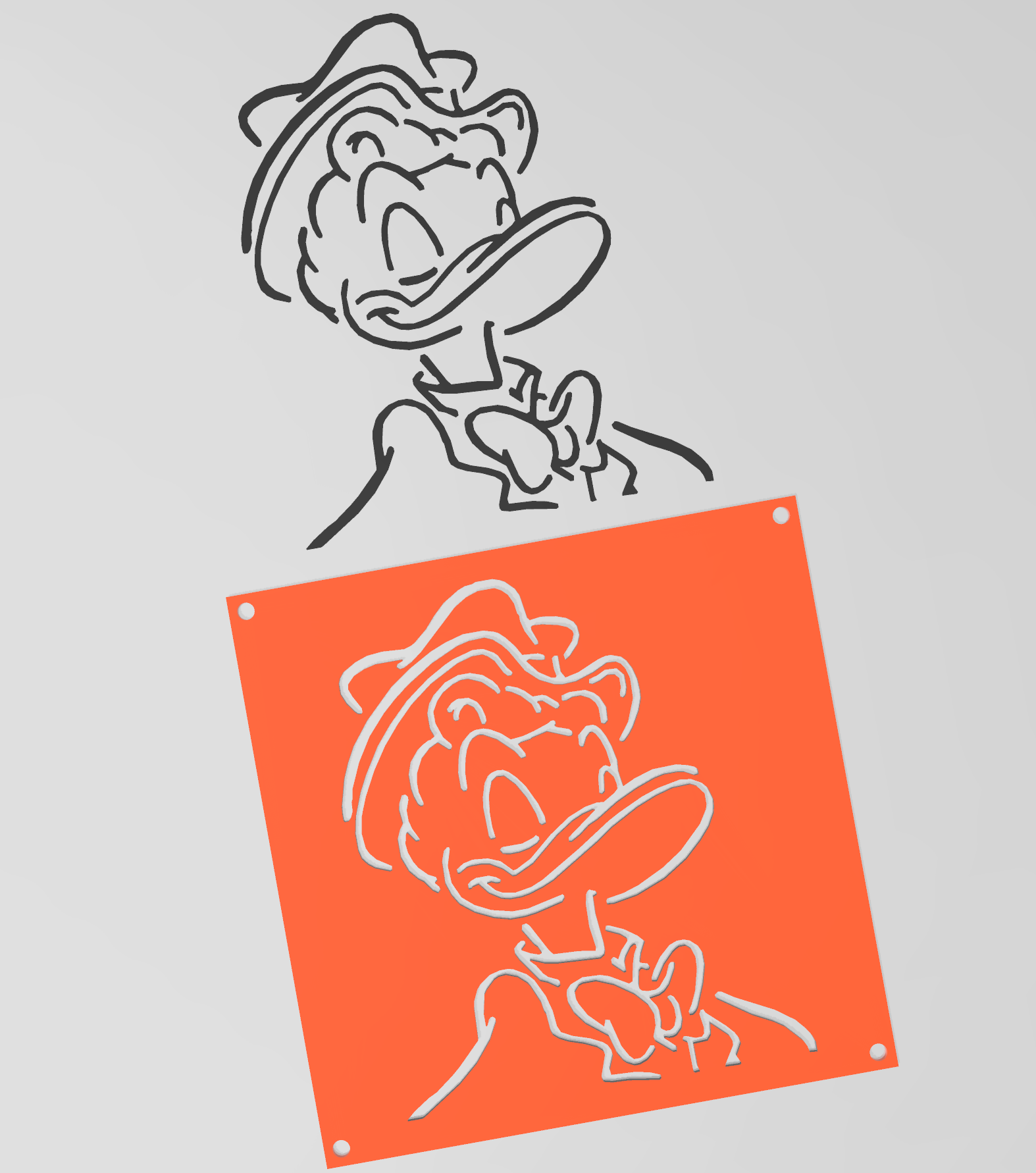 Disney characters stencil - Gladstone Gander