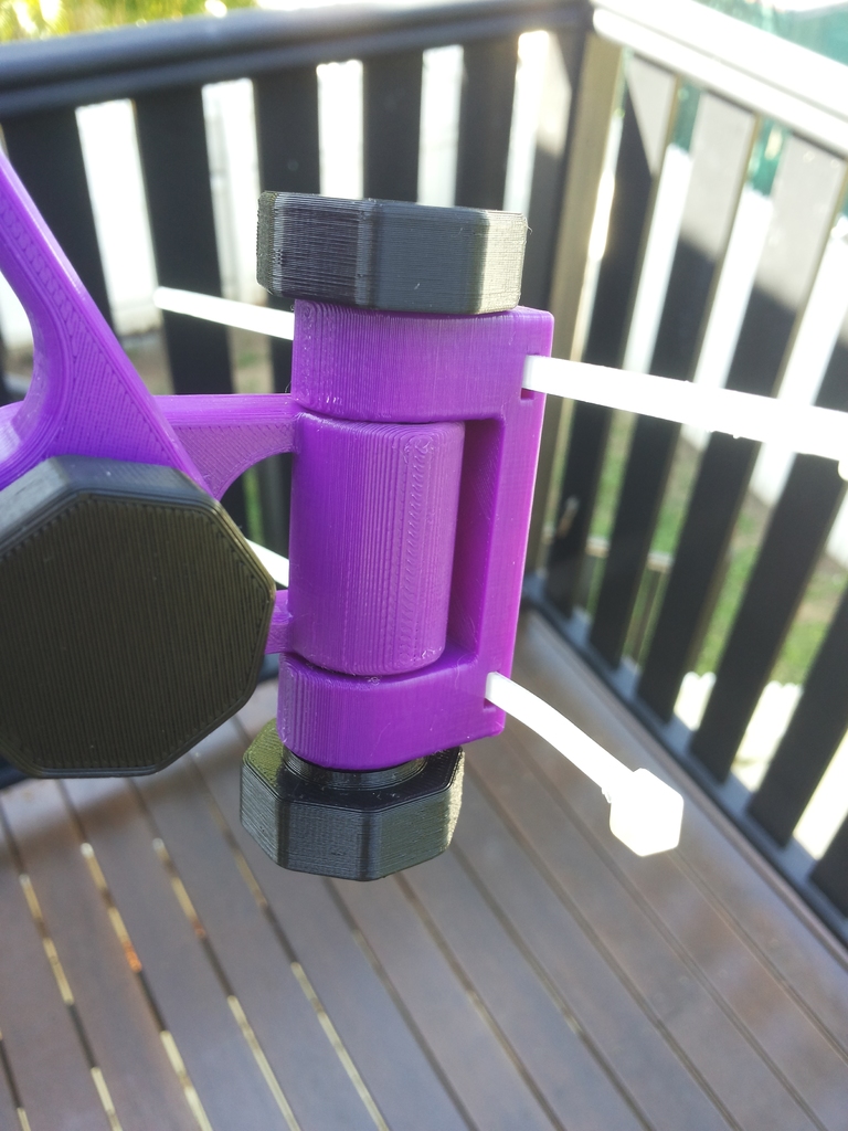 3D printed articulating LED lamp - Zip tie mount