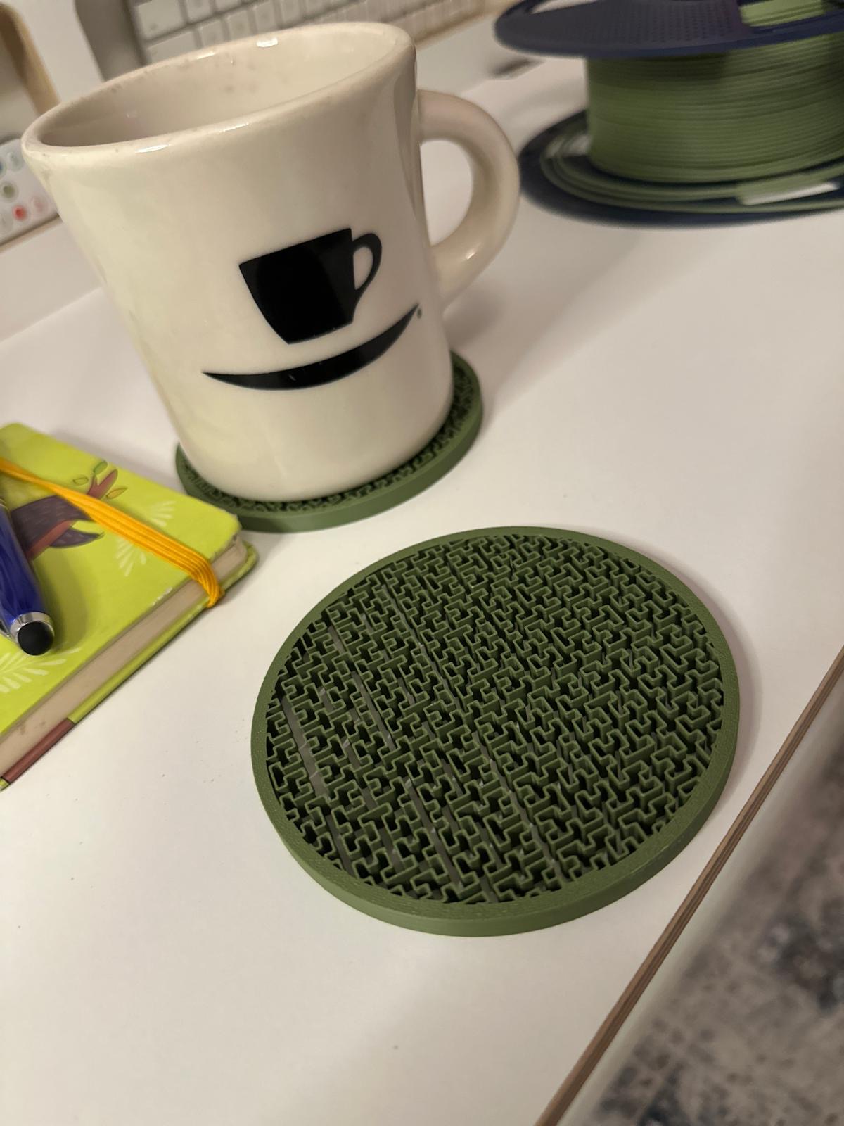 Roman Tetris Maze Patterned 3d Coaster