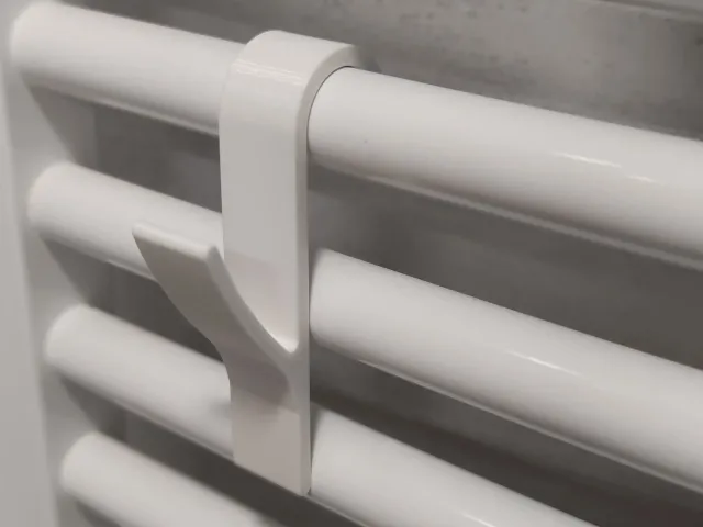 Bathroom radiator towel hanger