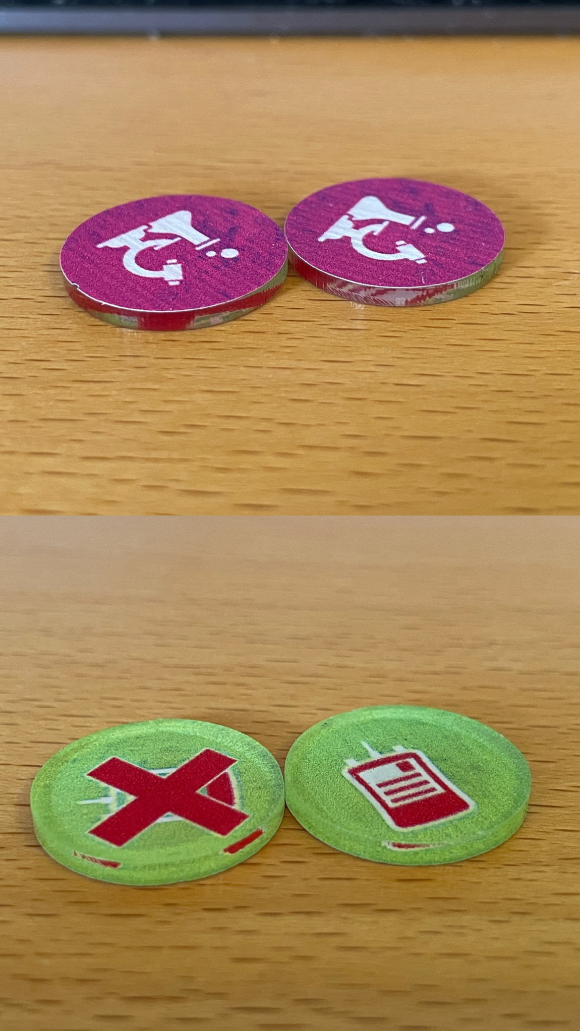 Token sleeves for The Thing Boardgame acrylic blood sample tokens by ...