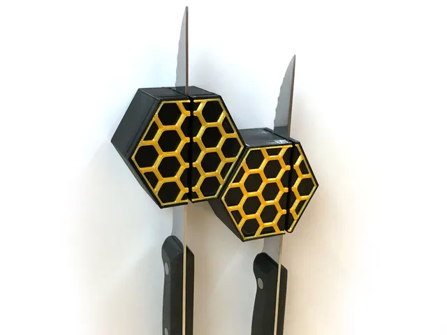 Hexagonal Knife Holder (Gravity or Magnets)