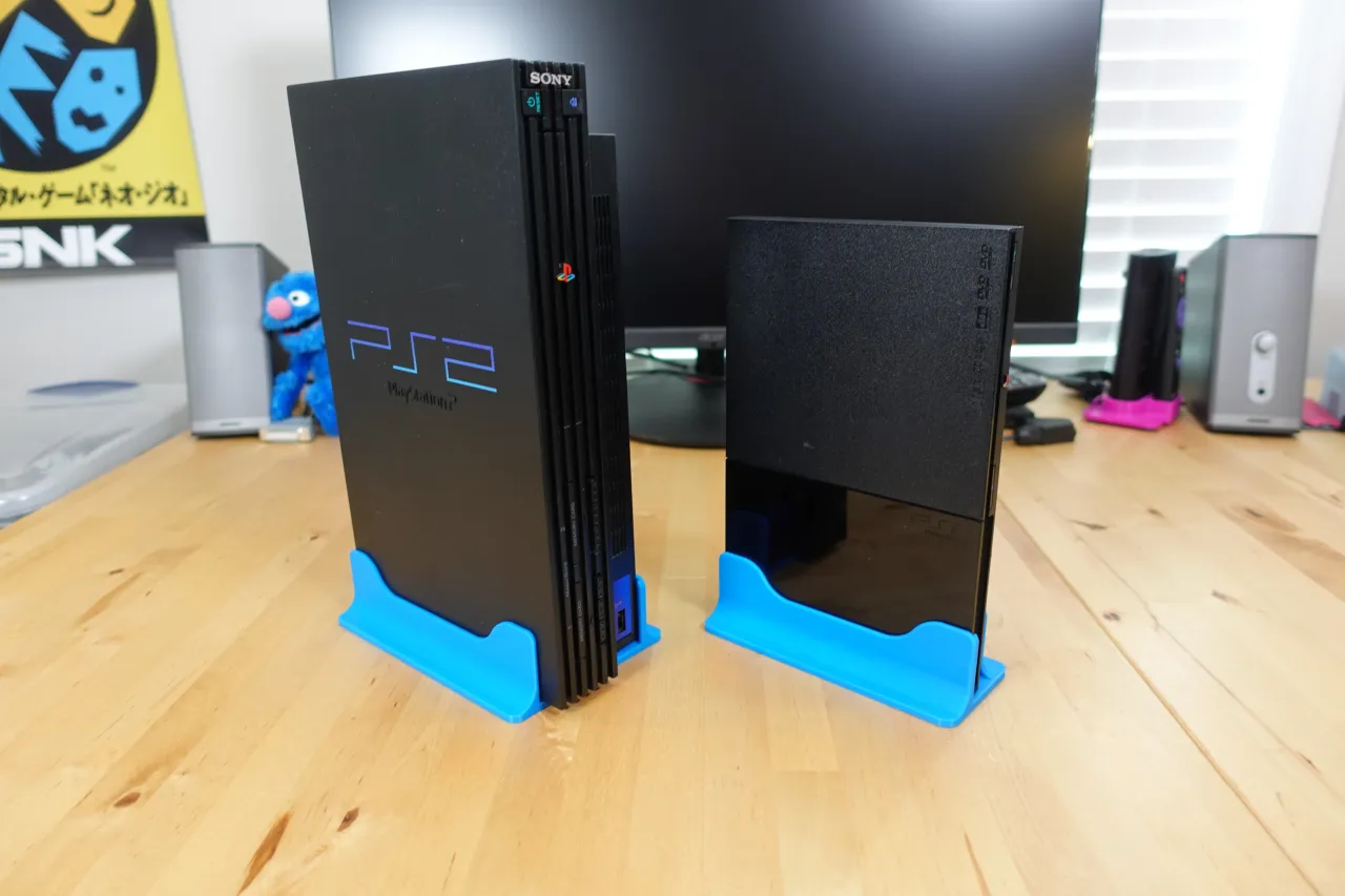 Management boom equality Playstation 2 Fat and Slim Vertical Stands by Retro Frog | Download free  STL model | Printables.com