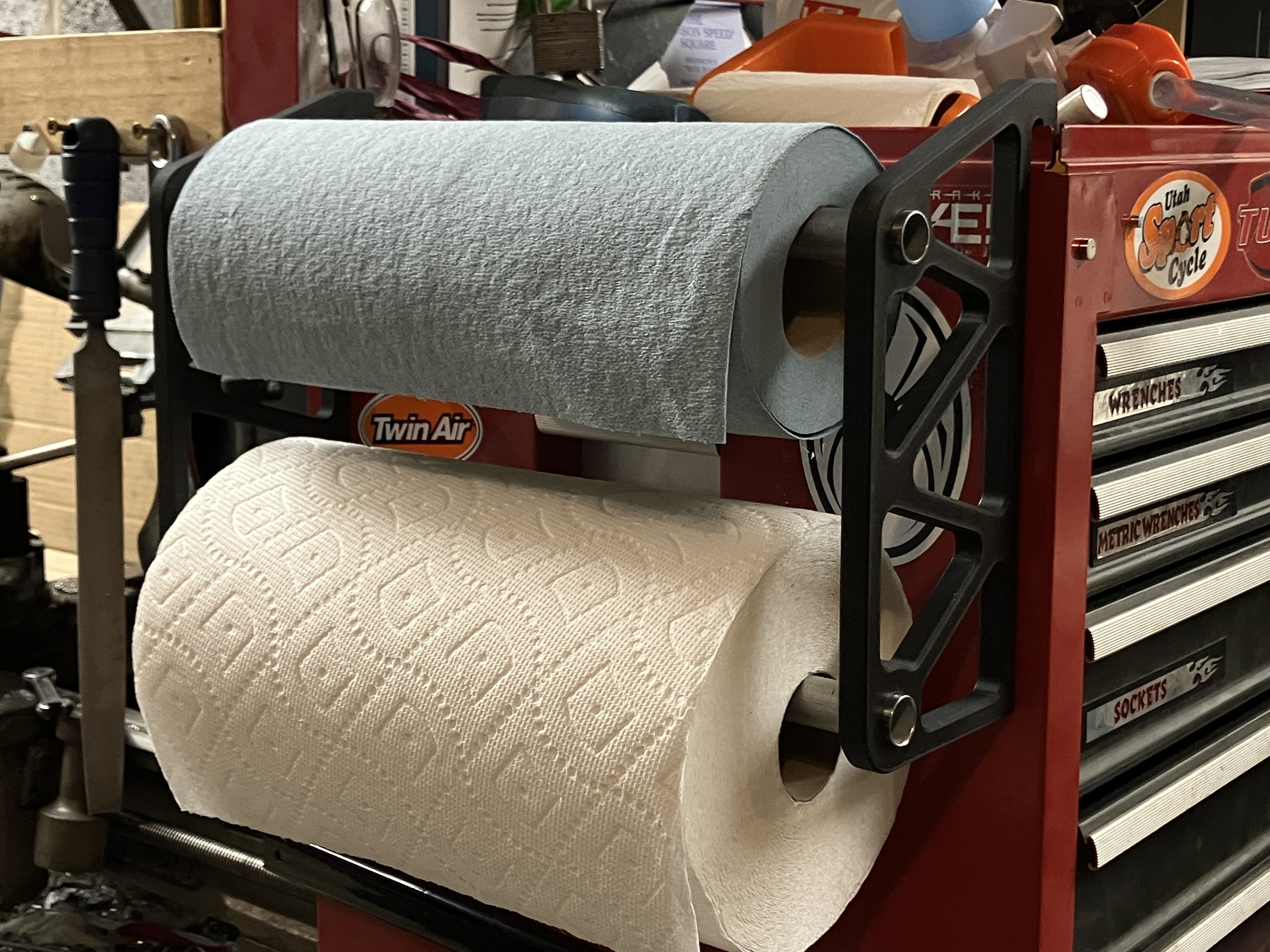 Toolbox Hanging Dual Paper Towel Holder