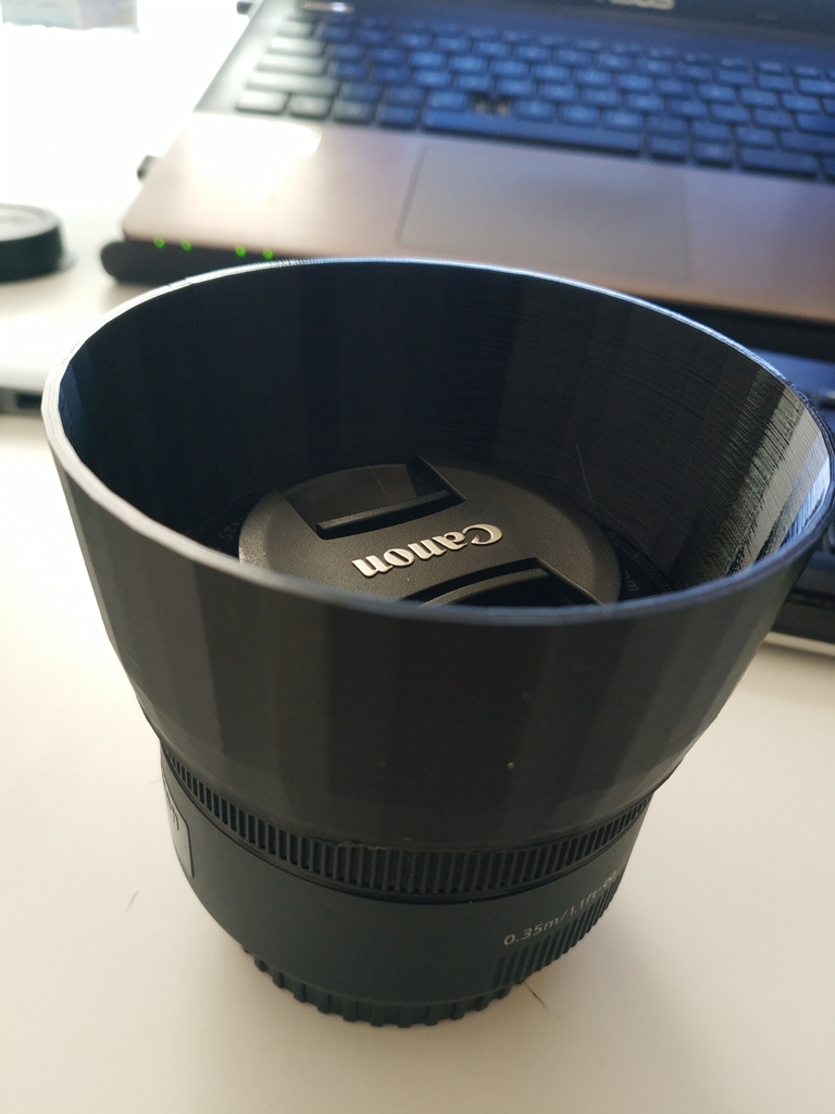 Canon 50mm f1.8 STM lens hood - no support