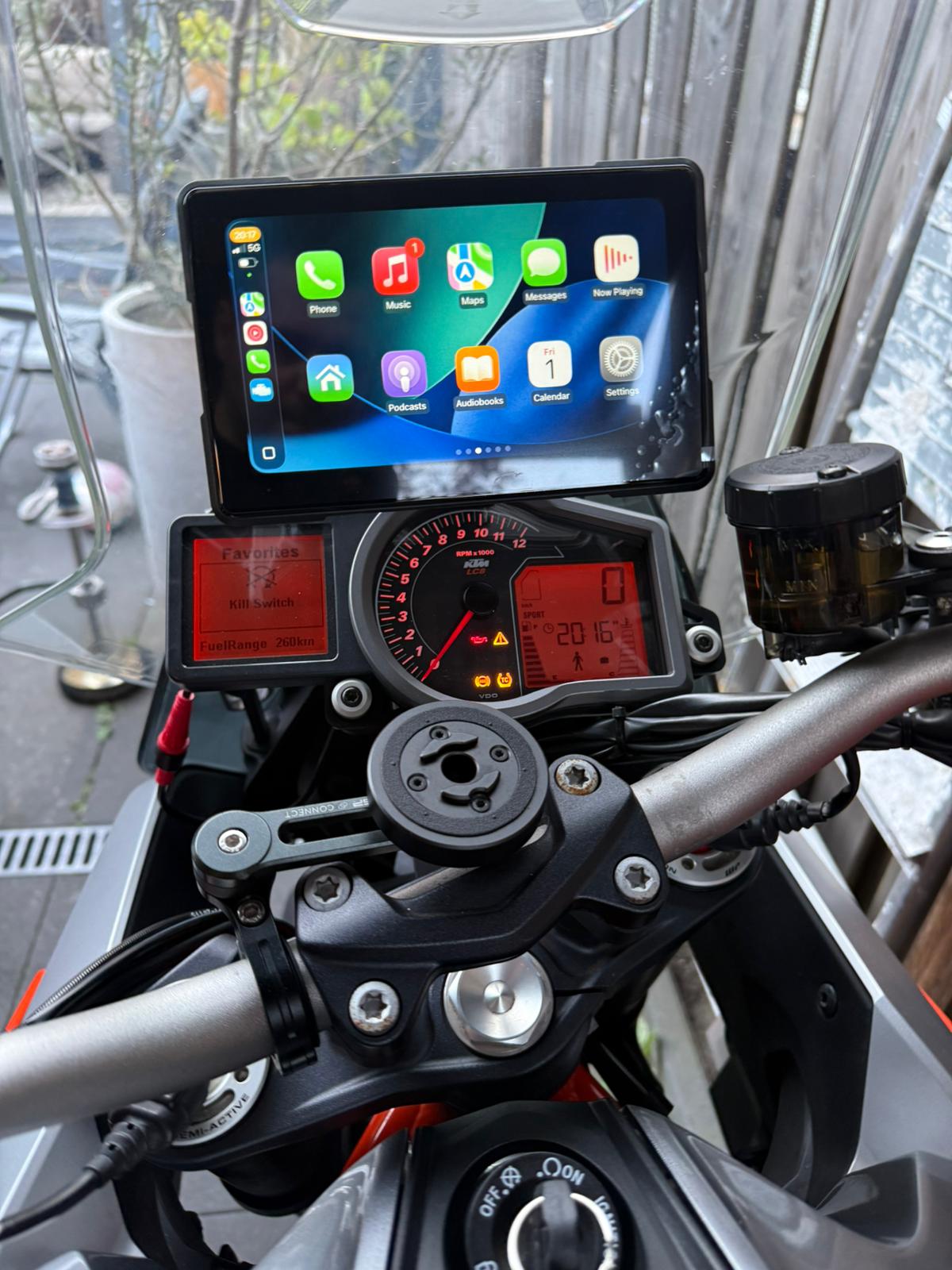 Jensite Carplay screen mount for KTM SuperDuke 1290 GT gen 1(2016-2018) navigation mount