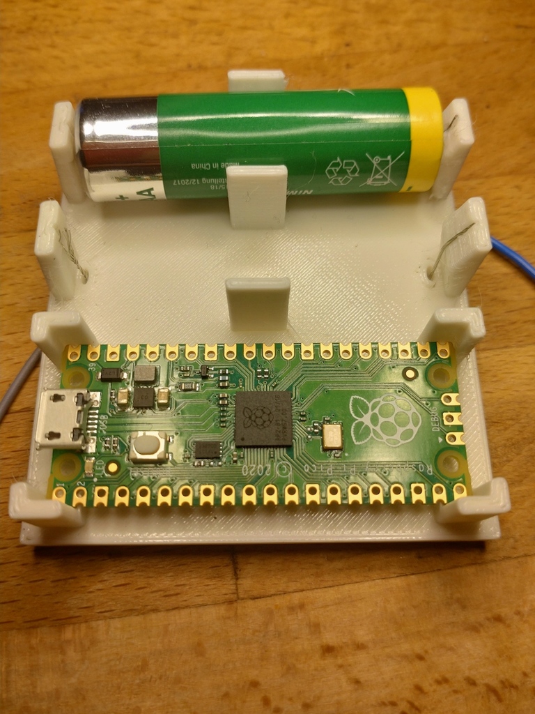 Holder for Raspberry Pi Pico + two AA batteries by hn3000 | Download ...