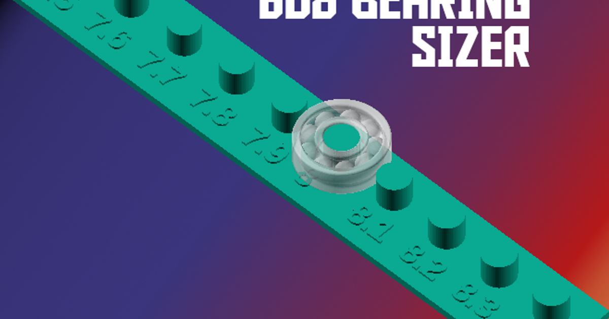 608 Skateboard Bearing Sizer by ParametricFab Download free STL model