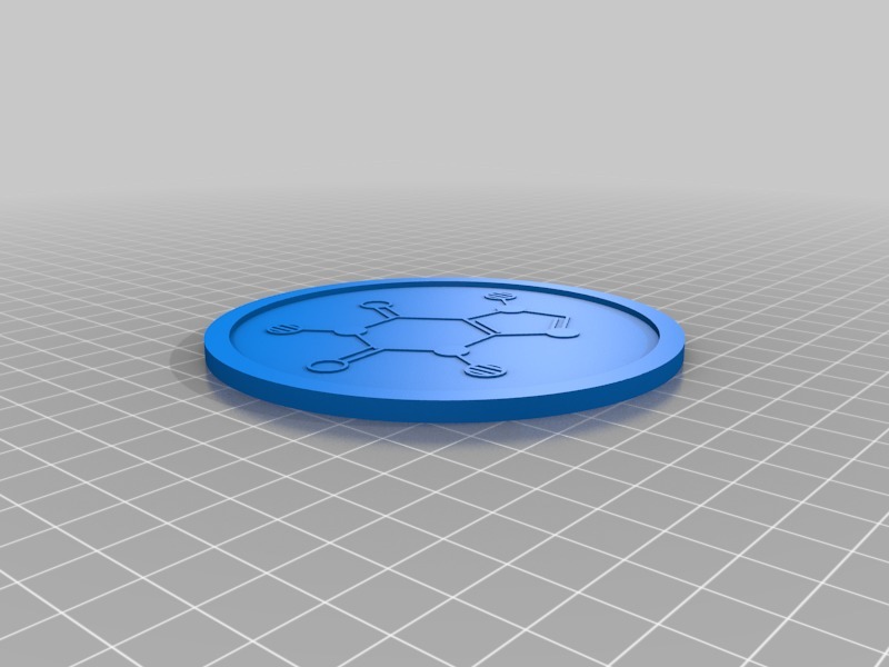 Miniatura 2 do modelo 3D Caffeine Molecule Coaster