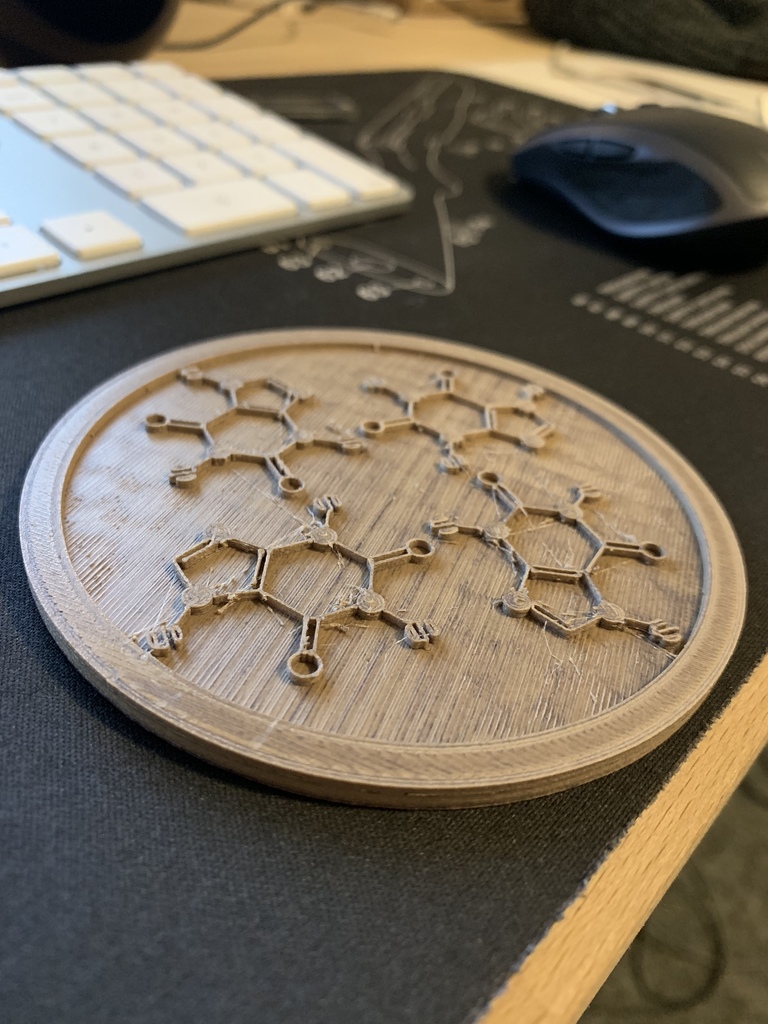 Caffeine Molecule Coaster by ParametricFab | Download free STL model ...