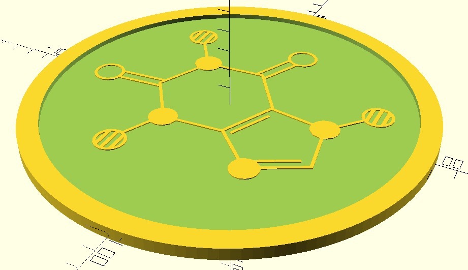 Miniatura 5 do modelo 3D Caffeine Molecule Coaster