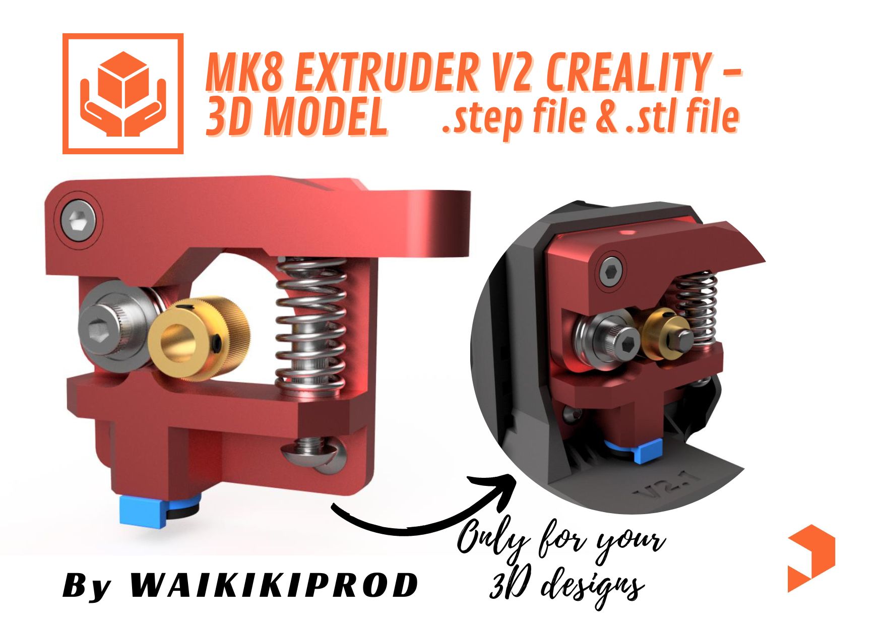 MK8 Extrudeur V2 Creality - 3D model par Waikikiprod, Téléchargez  gratuitement un modèle STL