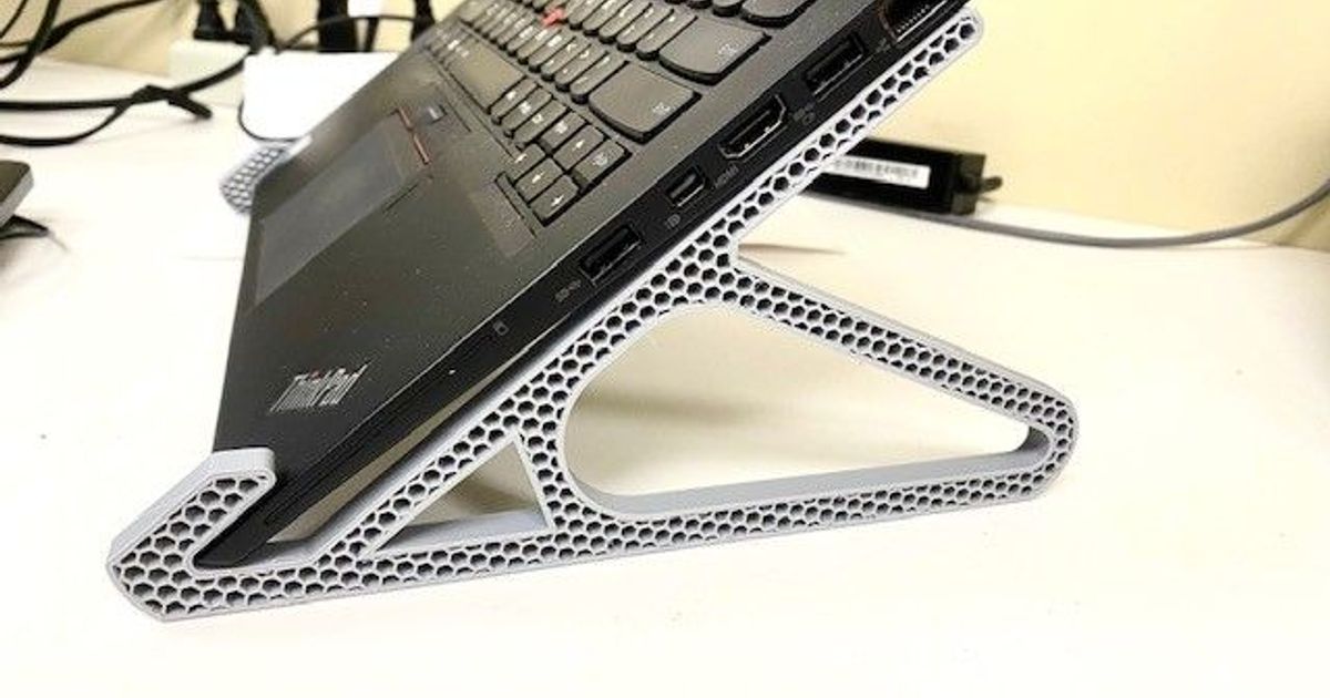 UPDATE Angled Laptop Stand / Exended Support by BurgessG Download free STL model