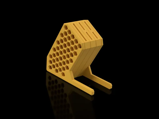 Modular Knife Holder with Hexagonal Pattern
