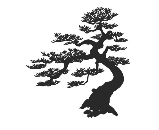Airbrush stencil stencile Bonsai tree 03