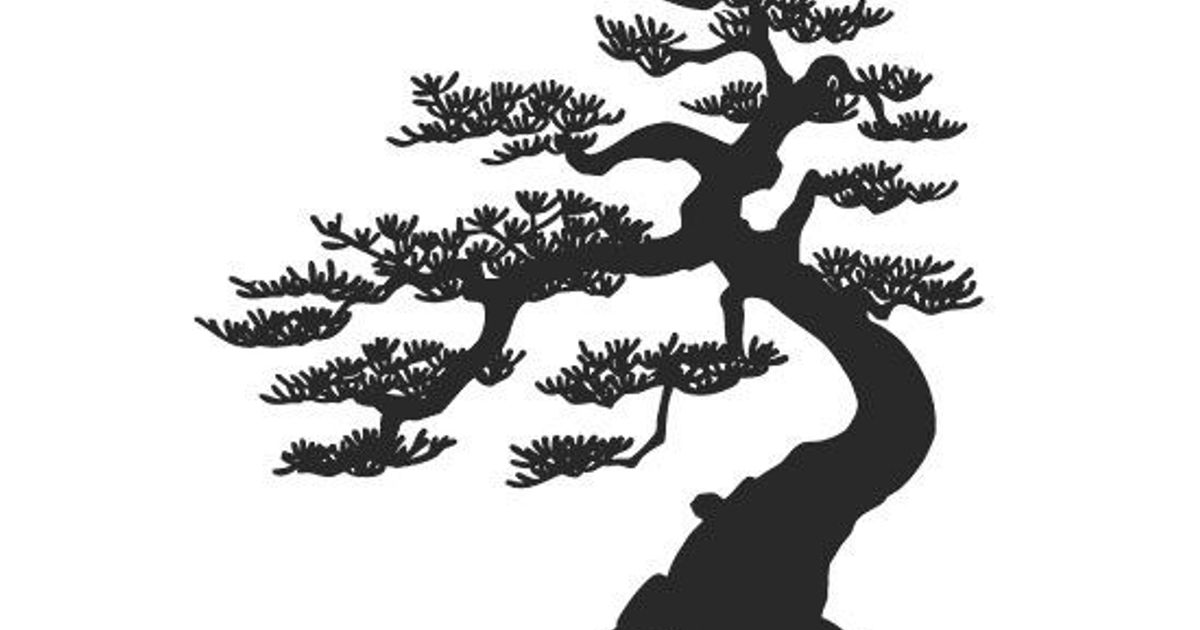 Airbrush stencil stencile Bonsai tree 03 by Algernon | Download free ...