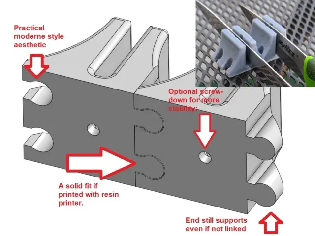 Interlocking knife holder links