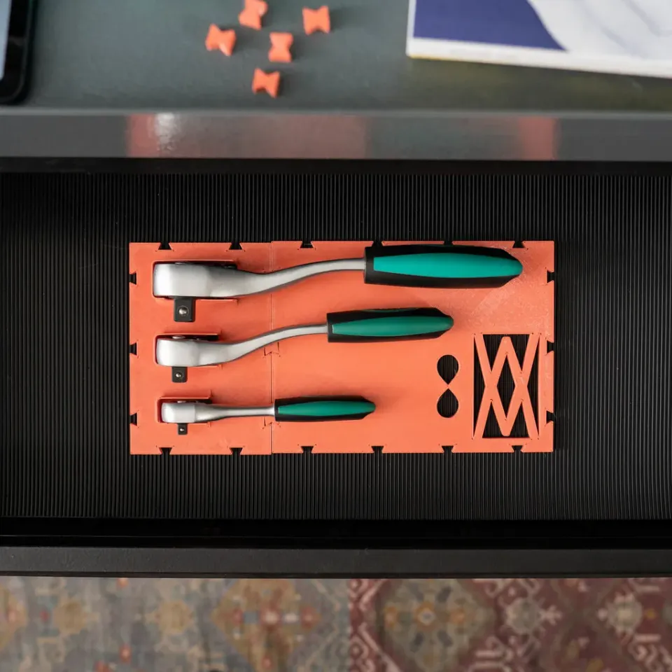 (未使用･未開封品)　スリーアキシス(three axis) ヒーティング4WAYツール用こて先 ステンシルカット用 99624 tu1jdyt Inlay for Ratchets I Tool Trolley Insert I WM104 by WIESEMANN 1893