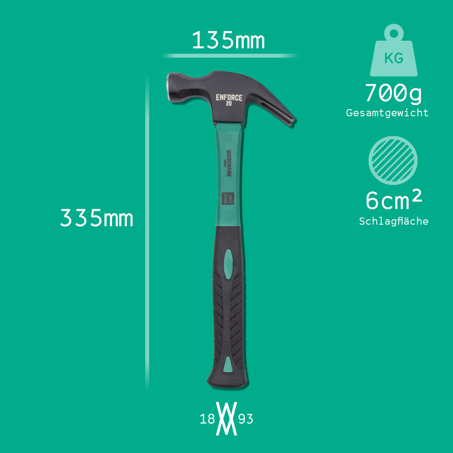Tool Holder for Claw Hammer 20oz 035 I ENFORCE I for screws or peg