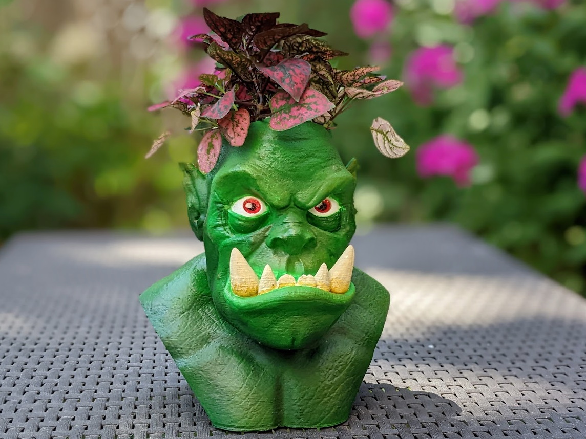 Cartoon-Style Orc Planter