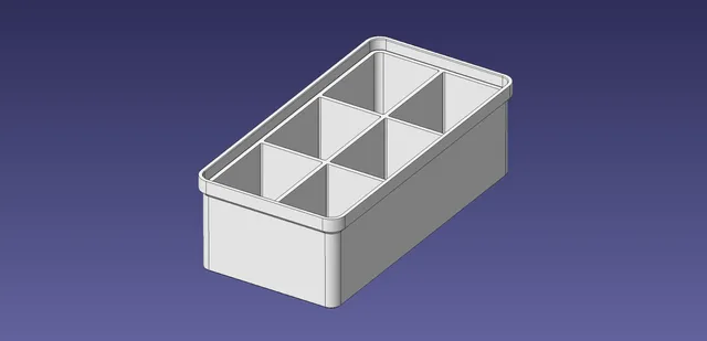 1x2 units, half height, 2x3 grid Stackable Insertbox