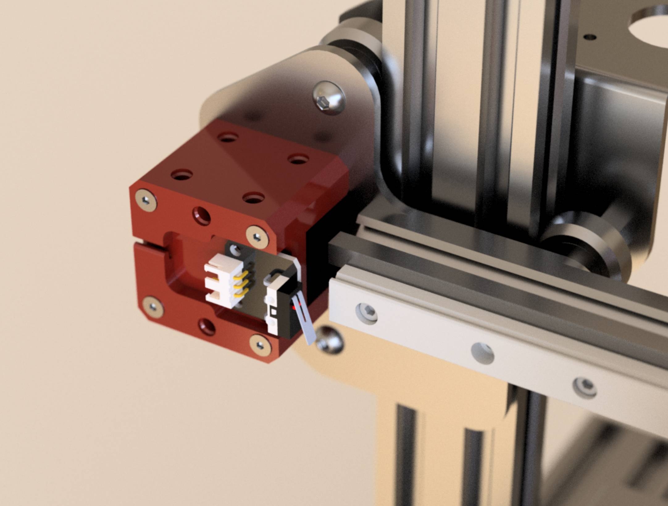 Relocated X-endstop for Ender3 machines using linear rail