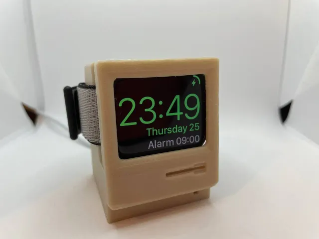 Apple Watch S7 Macintosh 128k charging stand