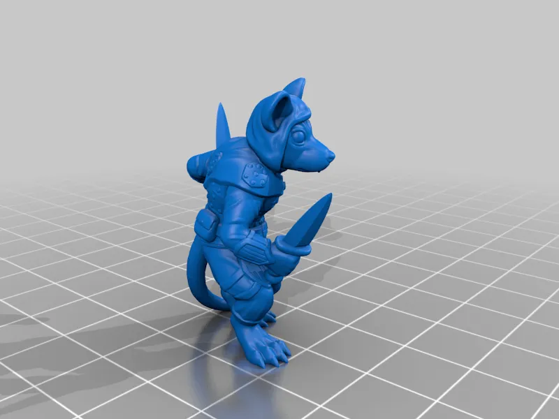 Rat Ninja - Assassin - PRESUPPORTED - 32mm D&D, 3D models download