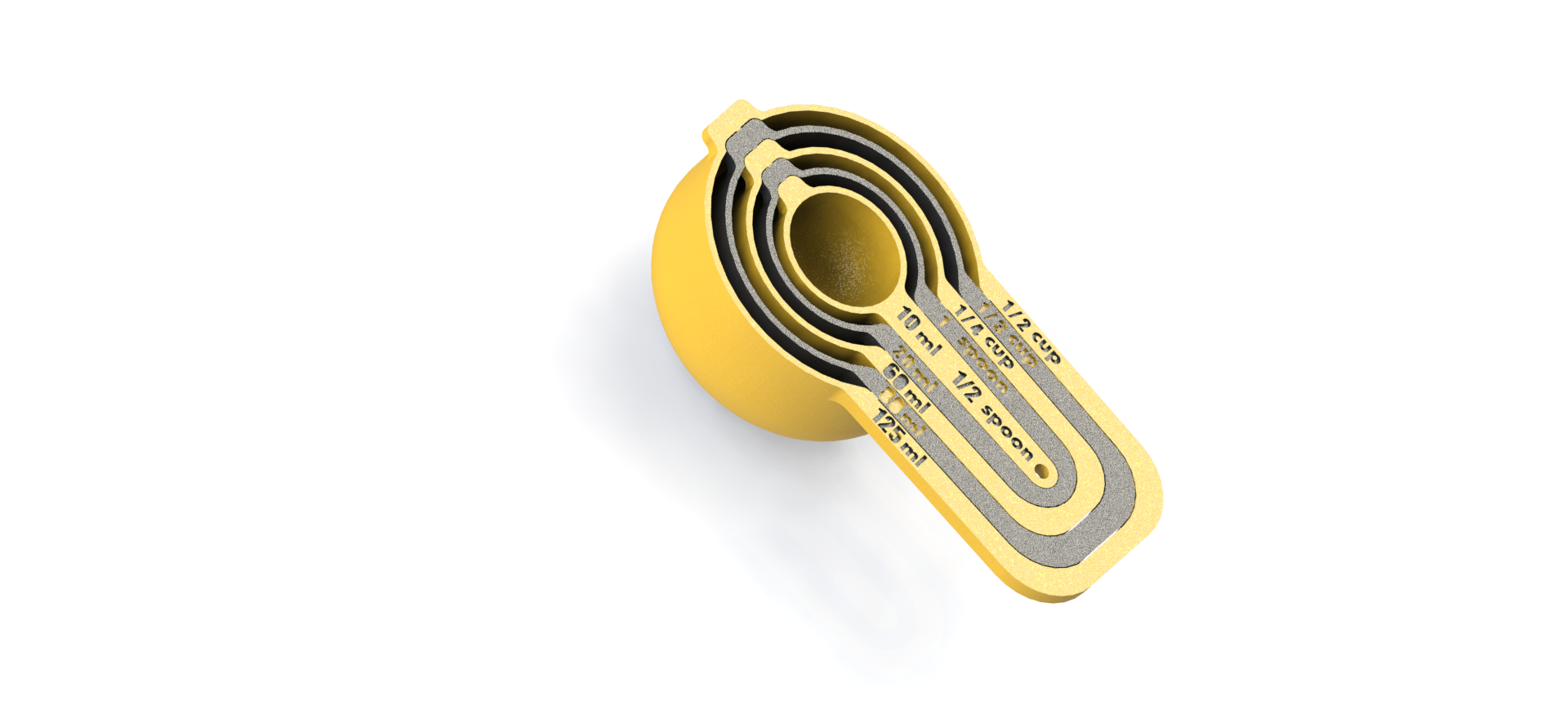 Miniatura 5 do modelo 3D Stackable measurig spoon