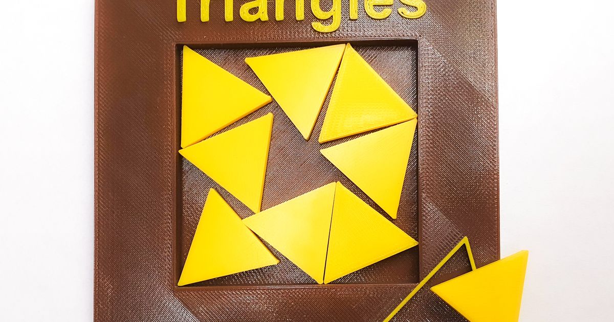 Triangles puzzle Brain teaser by Creative MinerX Download free STL