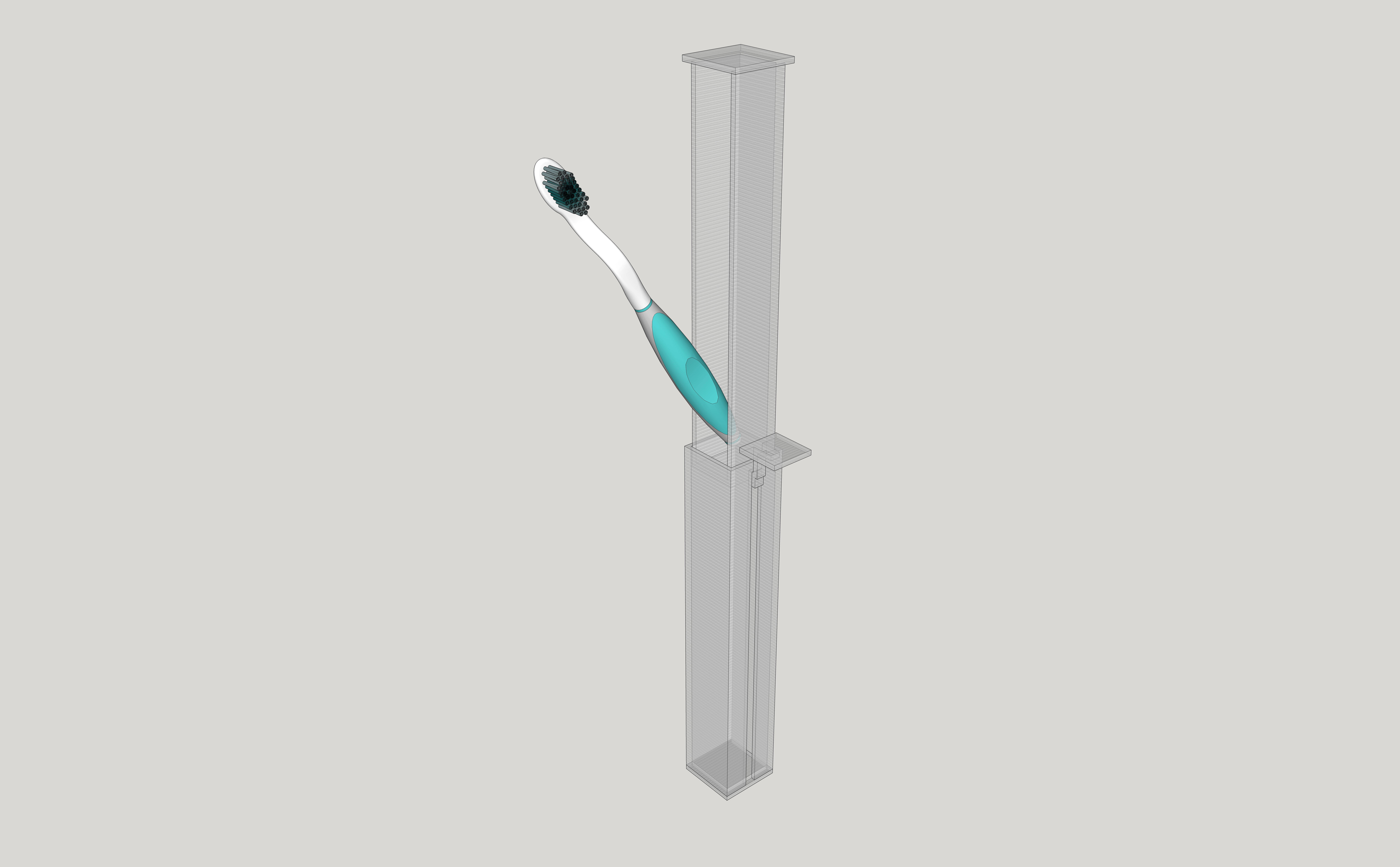 Hygienic toothbrush holder - square based