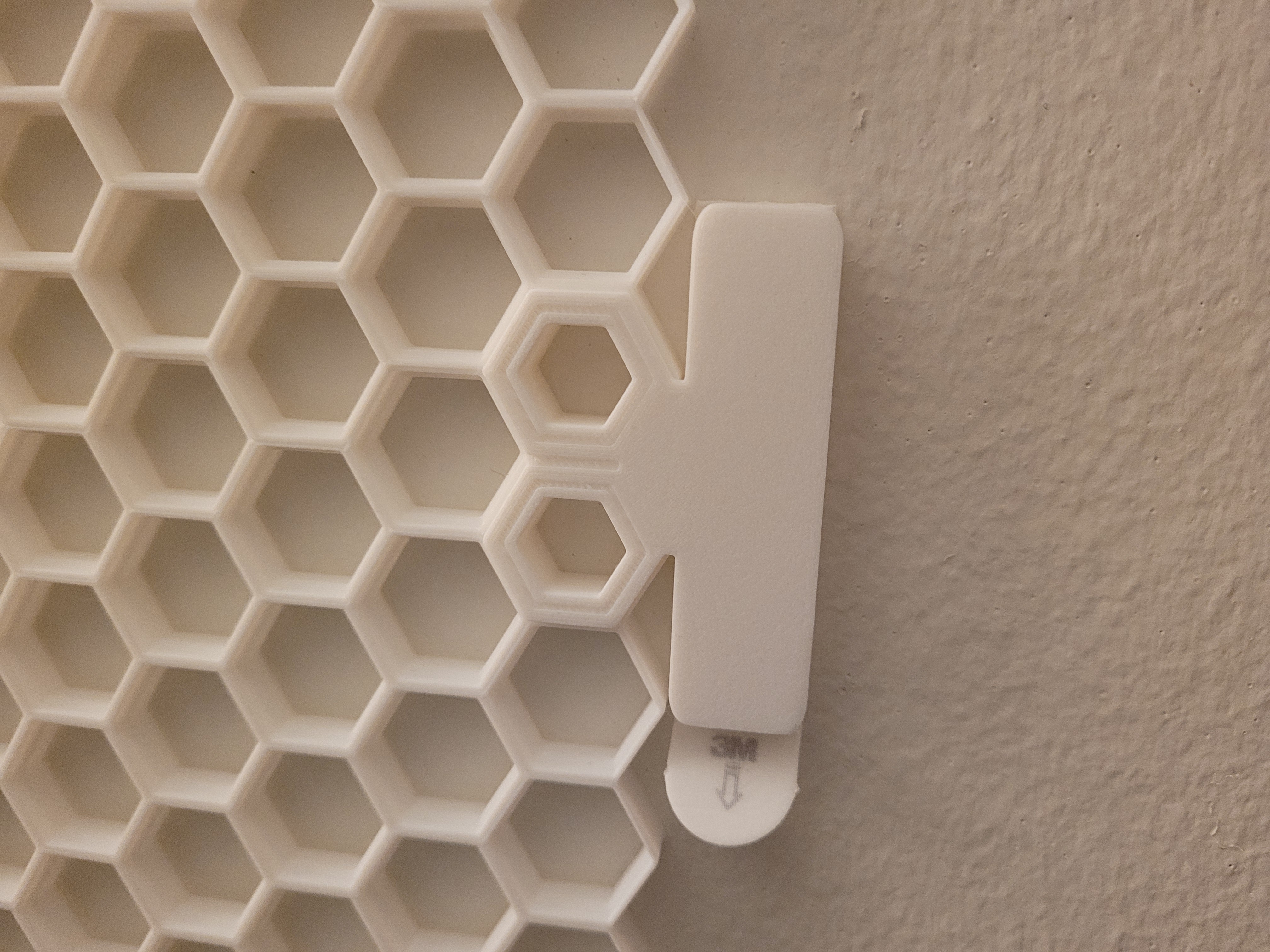 Honeycomb 3M Command Strip Mount + Wall Double Hollow Insert 3D model thumbnail
