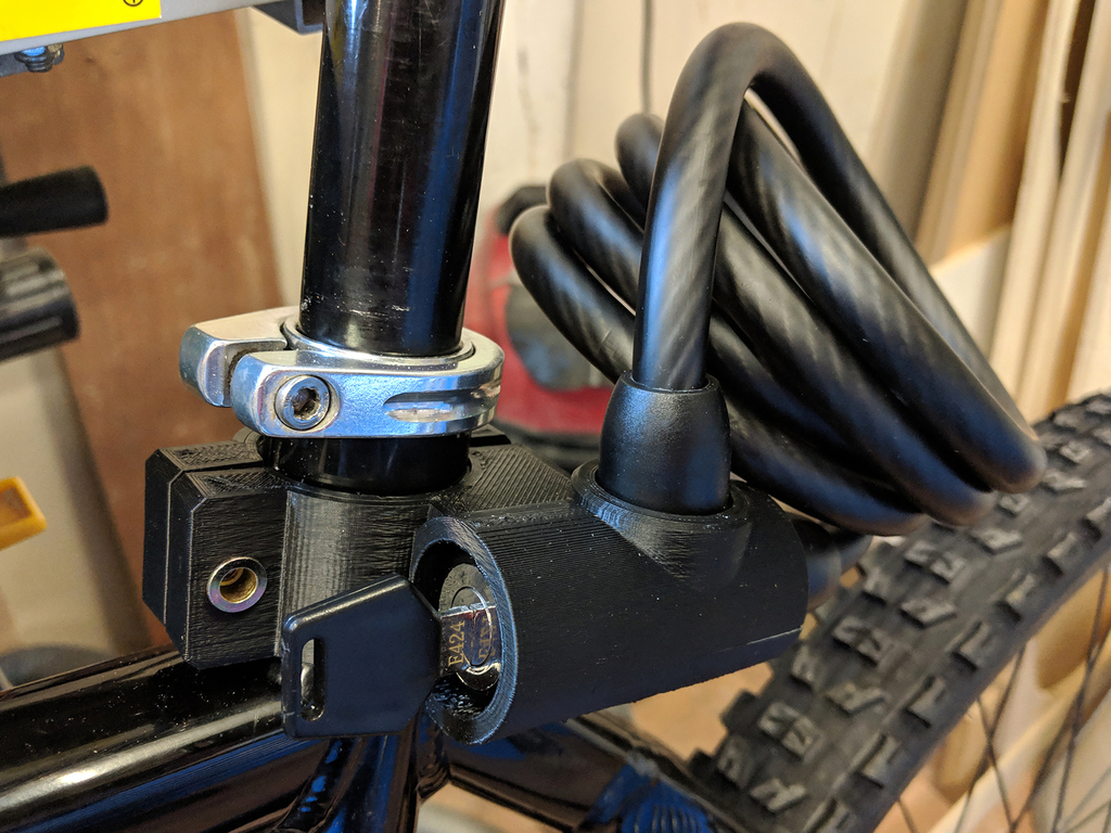 Mountain bike bicycle spiral lock mounting bracket by WDonders